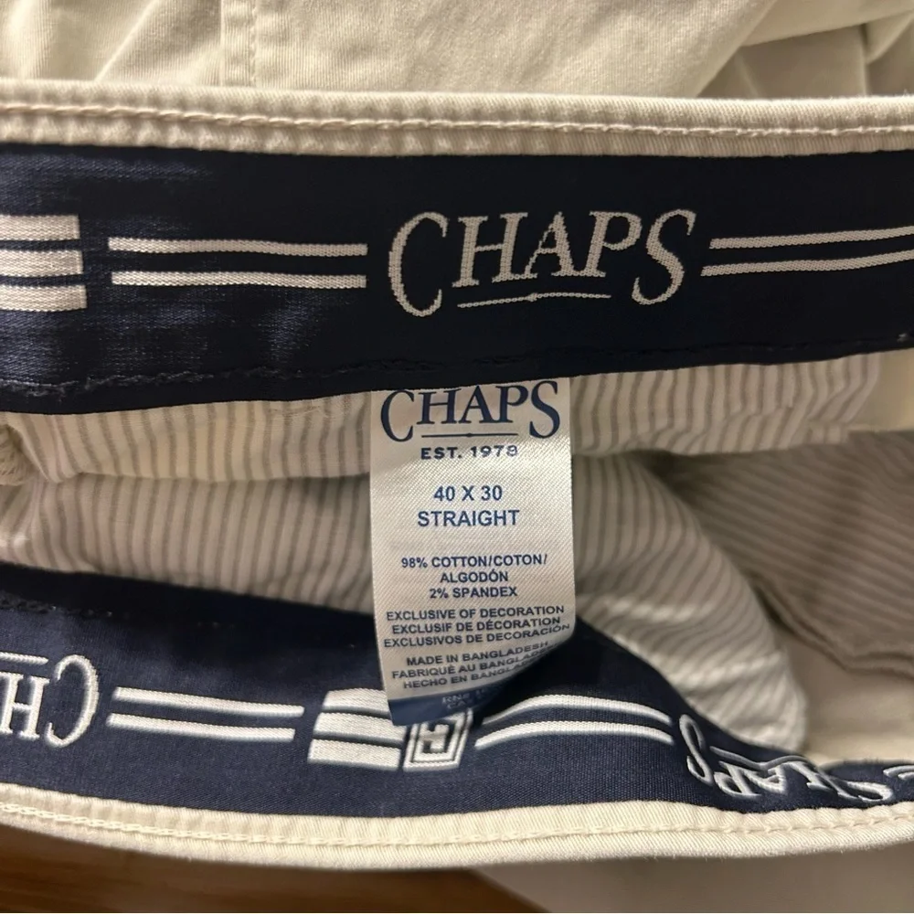 Chaps Men's Straight Fit Comfort Stretch Chinos with Flex Waistband, Size 40x30 - Picture 11 of 12
